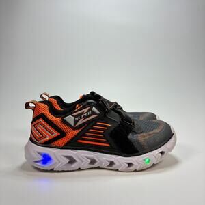 Skechers Lights Hypno Flash 2.0 Rapid Quake Orange Shoes 90587L Youth Size 3